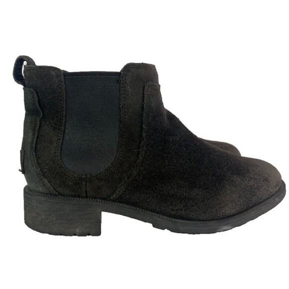 UGG Chelsea Boot Womens 8 Brown Bonham II Burnished Suede with Shearling Footbed - Picture 1 of 13